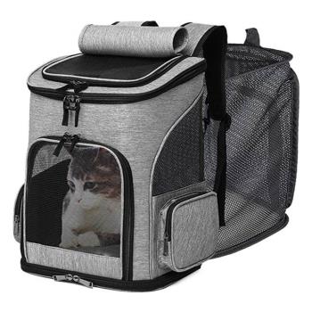 新款貓狗包寵物包外出便攜可折疊可擴展透氣網布雙肩背包