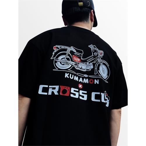 KUMAMON X CROSS CUB卡通創意機車休閑圓領重磅短袖T恤 本田CC110