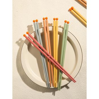 舍里小眾設計感家用筷馬卡龍耐高溫高顏值高檔新款一人一筷專用筷