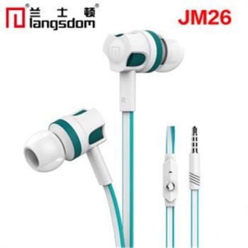 蘭士頓JM26耳機 入耳式面條線耳機 帶麥線控電腦OPPO酷派手機耳機