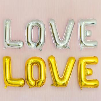 新款大號鋁箔LOVE字母30寸 派對婚房裝飾求婚LOVE字母氣球