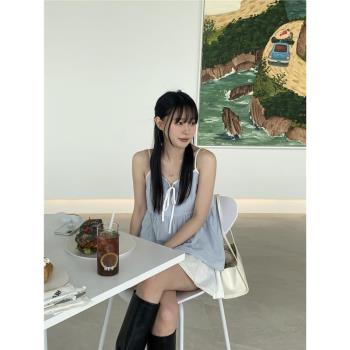 韓系甜美小眾設計吊帶背心女外穿2023夏季減齡娃娃衫獨特別致上衣