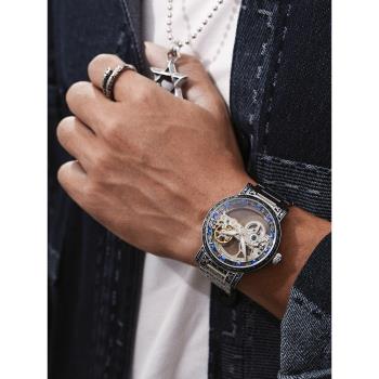 澳豪華C1初心機械表時尚潮流表全自動鏤空表男士雙面透明表盤手表