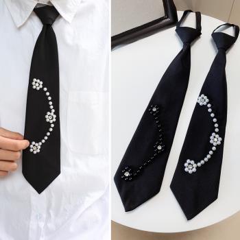 珍珠手工花朵裝飾韓版潮流領帶