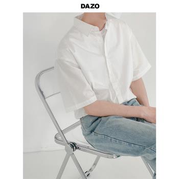 DAZO韓風簡約五分袖百搭白襯衫