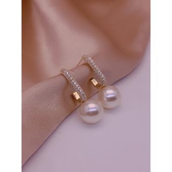 輕奢女小眾設計純銀珍珠韓版耳環