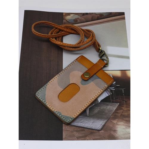 all situation 歐美風植鞣牛皮掛脖卡套原創潮流工牌手工復古胸卡