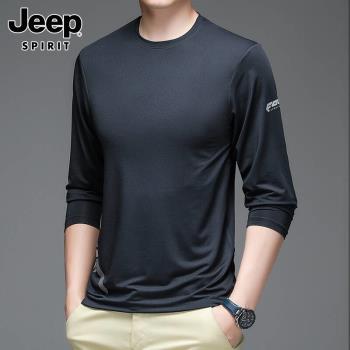 Jeep男士新款打底衫休閑長袖t恤