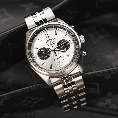 SEIKO 精工 CS系列熊貓錶計時手錶-41.5mm(SSB425P1/8T63-00W0S)