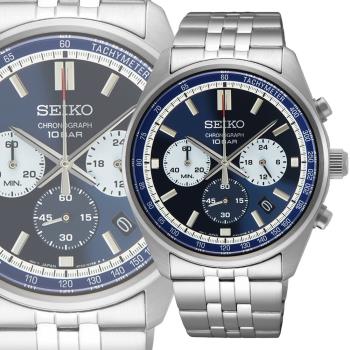SEIKO 精工 CS系列熊貓錶計時手錶-41.5mm(SSB427P1/8T63-00W0B)