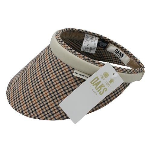 【DAKS】DAKS 經典格紋運動型遮陽帽(卡其/米白)