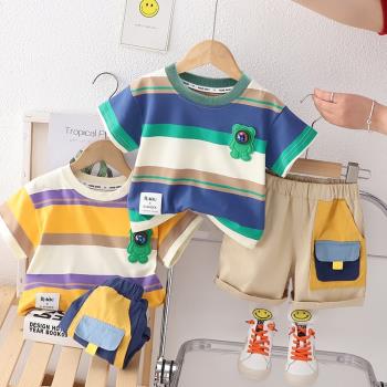 男童短袖T恤夏季嬰兒半袖薄款1歲寶寶體恤夏款純棉夏裝衣服童裝潮