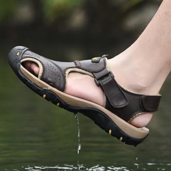 夏季防滑防水包頭登山運動沙灘鞋
