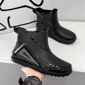 雨鞋男款夏季2023新款工地勞保雨靴防水防滑耐磨雨天釣魚工作水鞋