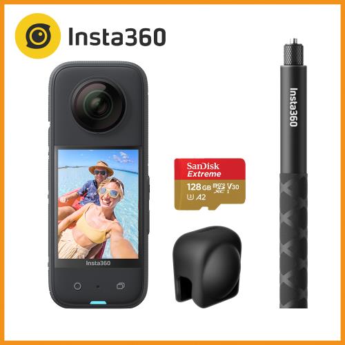 Insta360 X3 觸控大螢幕口袋全景運動相機 超人氣套餐 公司貨 贈128GB記憶卡+114公分隱形自拍棒+原廠鏡頭保護套