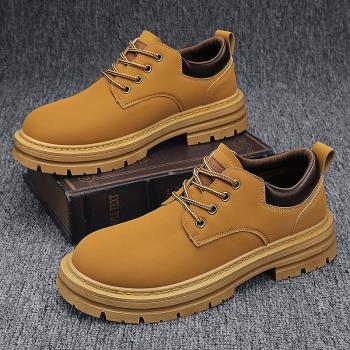 馬丁靴男鞋夏季新款低幫復古英倫風工裝靴運動戶外皮靴沙漠大黃靴