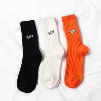 刺繡英文字母日韓風運動個性襪子