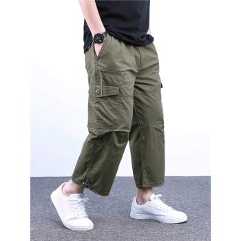 夏季男士寬松純棉潮流八分褲