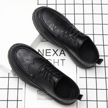 春季韓版商務潮流黑色工作皮鞋