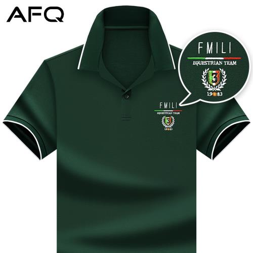 保羅專柜T恤男士短袖polo衫簡約大碼薄款高端刺繡絲光棉體恤潮流