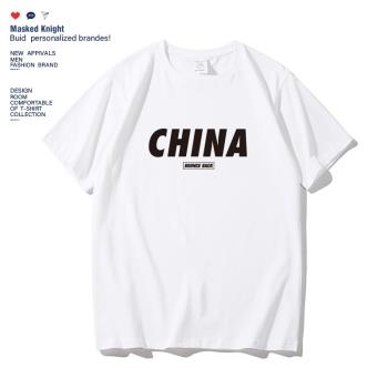 CHINA國潮原宿bf風學生短袖t恤
