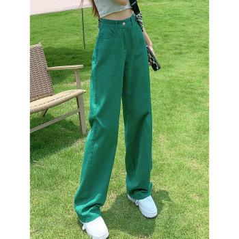 jeans秋冬墨綠色個性休閑牛仔褲
