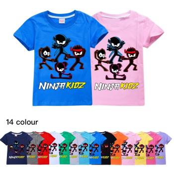 潮流童裝兒童精棉夏裝休閑上衣男女孩子短袖T恤 kidz ninja kidz