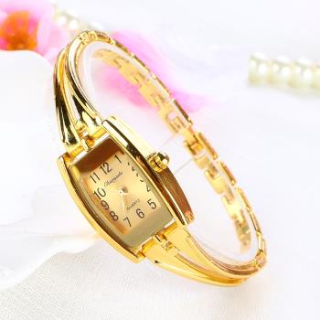 金色簡約小巧時尚女學生手鏈手錶女士韓版潮流女表復古防水石英錶