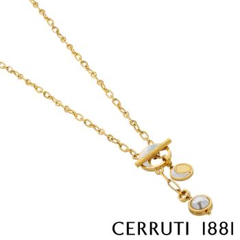 【CERRUTI 1881】義大利經典QAMAR項鍊 金色 限量2折 全新專櫃展示品 原廠禮盒包裝 (CN1112)