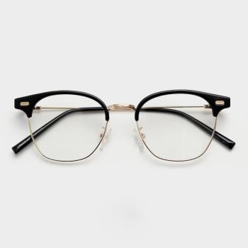 潮流韓版新款近視TR90眼鏡框男女文藝素顏金屬細邊平光鏡架小紅書