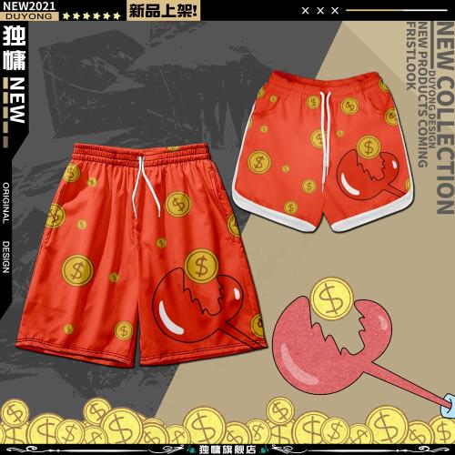 蟹老板短褲男寬松情侶沙灘褲章魚哥 派大星同款褲衩夏季潮流薄款