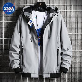 NASA秋季短款連帽外套上衣服夾克