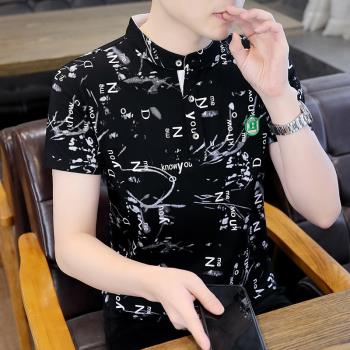 polo夏季潮流休閑立領上衣服短袖