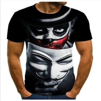 V字臉面具3D潮流印花男士T恤V Face Mask 3D Print Mens T-Shirt