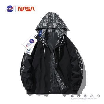 NASA春季學生連帽寬松薄夾克外套