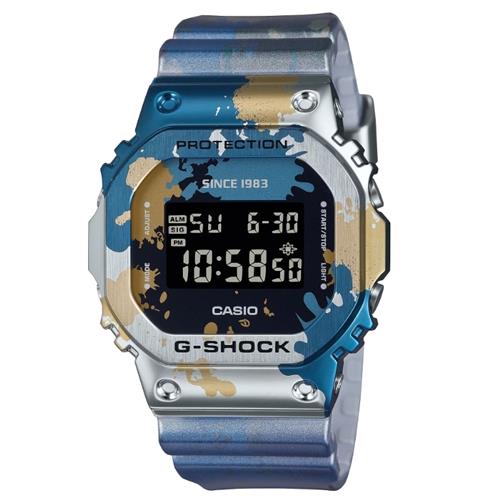 【CASIO 卡西歐】 G-SHOCK 塗鴉藝術 街頭原創 金屬錶殼 經典方形 GM-5600SS-1_43.2mm