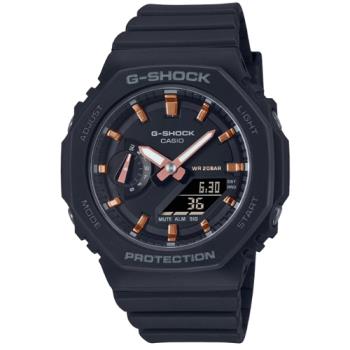【CASIO 卡西歐】G-SHOCK 簡約輕薄 消光黑 八角形錶殼 GMA-S2100-1A_42.9mm