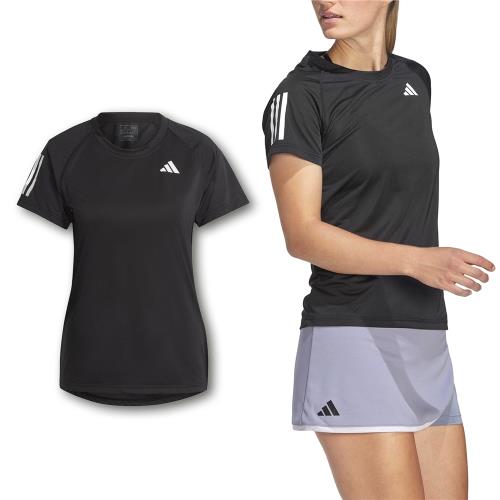 adidas 網球上衣 Tennis Club 黑 白 女款 運動 短袖 短T 吸濕排汗 愛迪達 HS1450