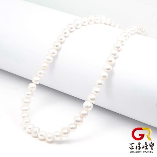 【正佳珠寶】淡水珍珠 頂級高光潤澤 6.5-7.5mm 珍珠項鍊｜925銀扣電鍍白K