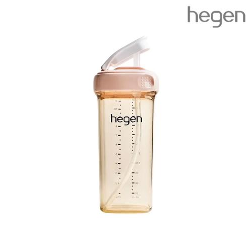 【Hegen】PCTOTM 輕飲時光PPSU方圓型寬口吸管杯2.0 330ml-嫣粉