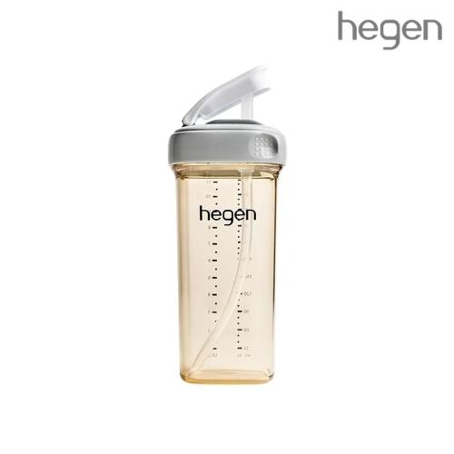 【Hegen】 PCTOTM 輕飲時光PPSU方圓型寬口吸管杯2.0 330ml-霧灰
