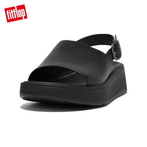 FitFlop】F-MODE LEATHER FLATFORM BACK-STRAP SANDALS厚底一片式後帶