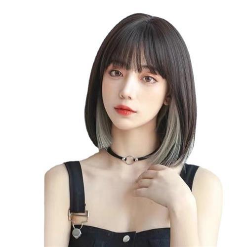 【巴黎精品】短假髮整頂假髮-時尚挑染短款波波頭女假髮2色a1bw16