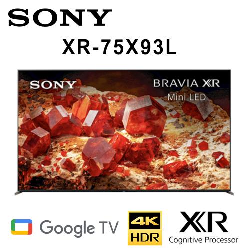 SONY XR-75X93L 75吋4K美規中文介面Mini LED智慧電視 保固2年基本安裝 另有XR-65X93L