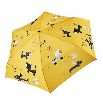 RAINSTORY雨傘-雪靴貓(黃)抗UV手開輕細口紅傘