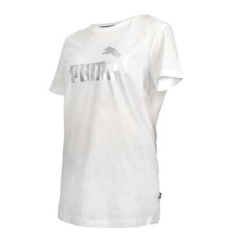 PUMA ESS+ METALLIC 女基本系列短袖T恤-歐規 休閒 慢跑 上衣 純棉