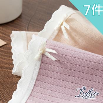 【Dylce黛歐絲】日系兔兔少女直紋舒適中腰內褲(超值7件組-隨機/超值優惠)