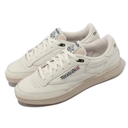 Reebok 休閒鞋 Club C 85 Vintage 男鞋 女鞋 米白 黑 復古 皮革 仿舊 奶油底 100033000