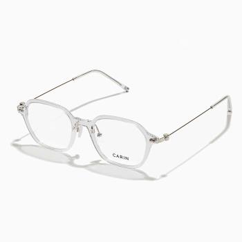 【CARIN】宋江同款 光學眼鏡鏡框 LOV S C2 橢圓方形鏡框 膠框眼鏡 透明/銀 50mm