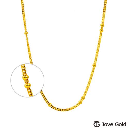 JoveGold漾金飾 愛的小細節黃金單扇珠珠鍊(約1.10錢)(約1.4尺/42cm)